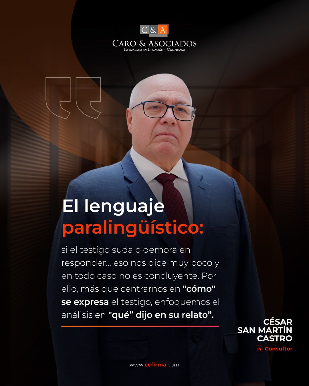 Cesar San Martin Castro explica qué priorizar en la preparación de un testigo.